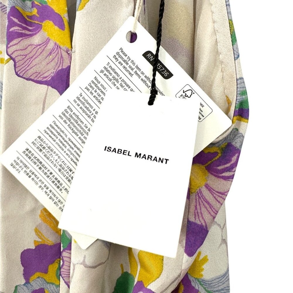 Isabel Marant 100% Silk Dress Suzyli Twist Front size FR 36 Light Floral - Picture 11 of 14